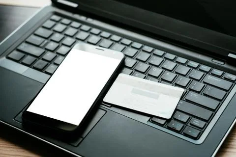 Two factor authentication online card mobile phone Stock Photos