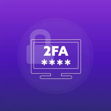 Two factor authentication or 2FA icon for web and apps Stock Illustration