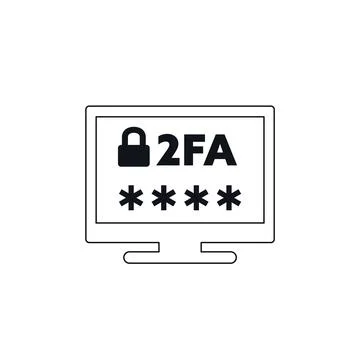 Two factor authentication or 2FA icon Stock Illustration