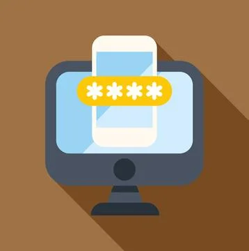 Two factor authentication with phone and computer Stockillustratie