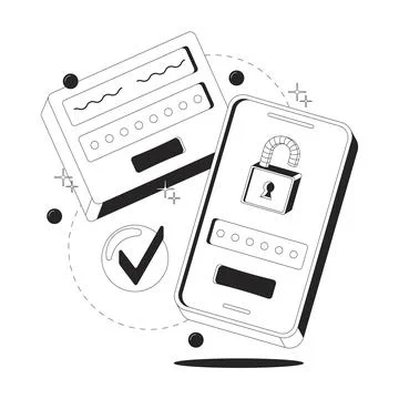 Two-factor authentication process clean onboarding illustration イラスト素材