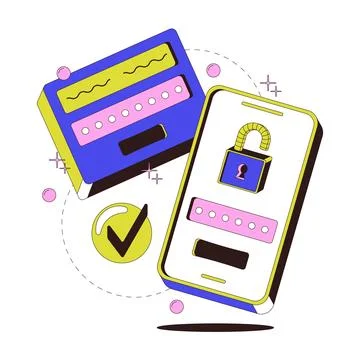 Two-factor authentication process modern onboarding illustration イラスト素材