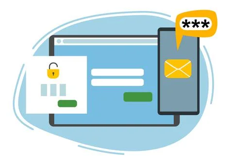 Two-factor authentication security. Notification of login confirmation with a Stock Illustration