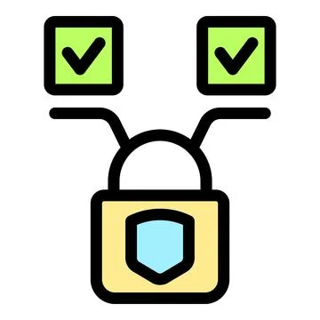 Two factor authentication system ensuring secure access with check marks an.. Stock Illustration