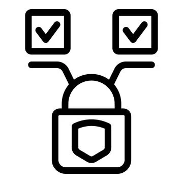 Two factor authentication system providing digital security with checkmark .. Stock Illustration