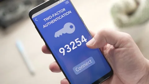 Two Factor Authentication Verification on a Smartphone app Stock Footage 227028382
