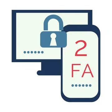 Two-factor authorization to log in. A smartphone and a computer with a lock. 2FA Illustration