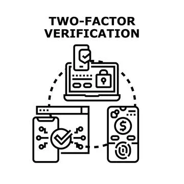 Two factor verification for secure online access Stockillustratie