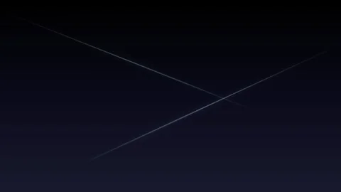 Two faint parallel light streaks cutting across a dark navy blue background Vídeos de archivo 335149814