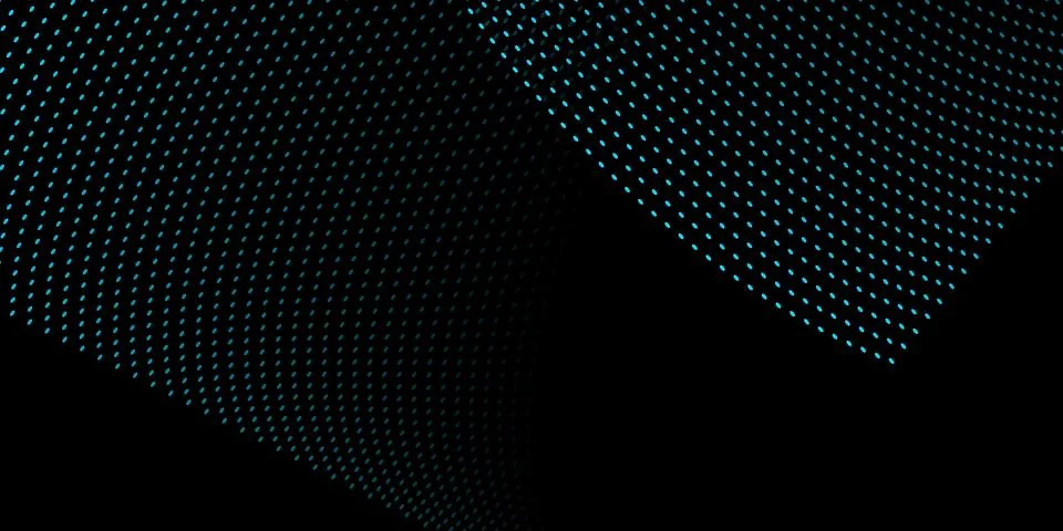 Two faint wavy halftone patterns in soft blue at the top over black backgro.. Stock Illustration