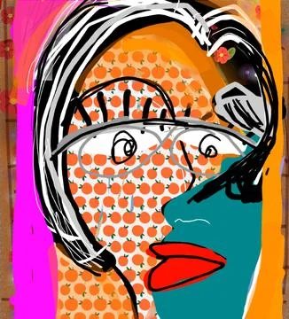 Two fake face Illustrazione stock