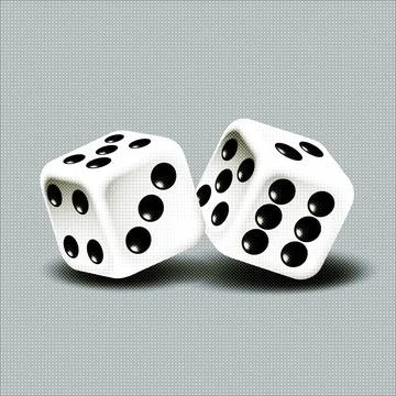 Two falling dice, isolated on Grey Stock Illustration