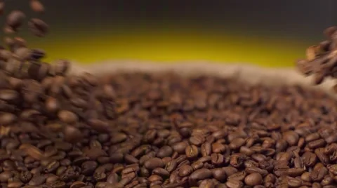 Two falling streams of coffee beans Stock-Footage 59305447