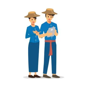 Two farmer using a tablet Illustrazione stock