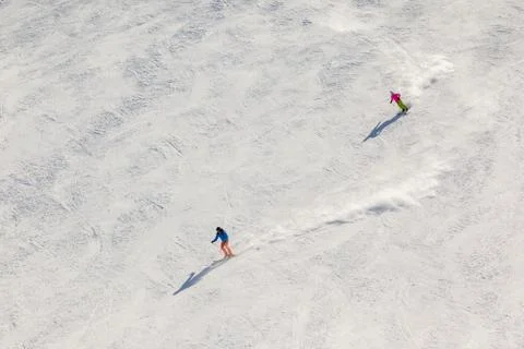 Two Fast Skiers Stock Photos