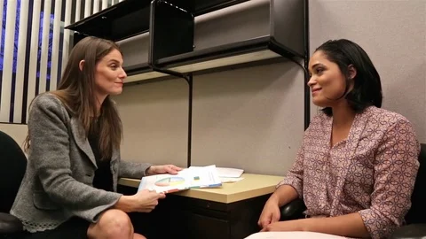 Two Female Co-Workers Argue and Tease Each Other in Office Work Space 4K Stock Footage 80166791
