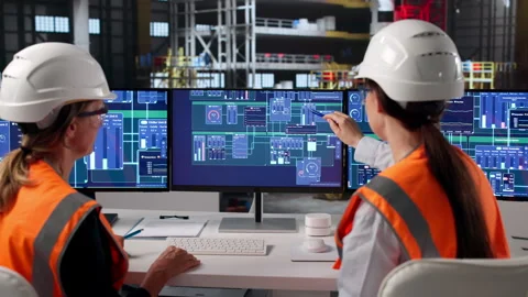 Two Female Engineers Discuss Software Plans Stock Footage 341007443