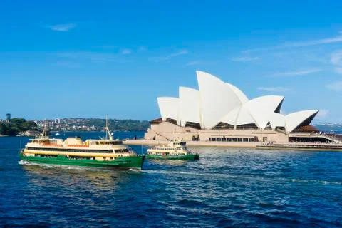 Two ferries in front of Sydney Opera House, Australia Photos