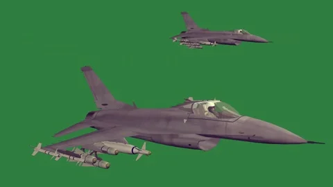 Two fighter jets flying side by and Vídeo Stock 337029022