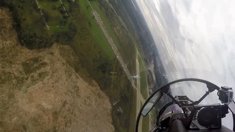 Two fighters over the airfield Stock Footage 100326450