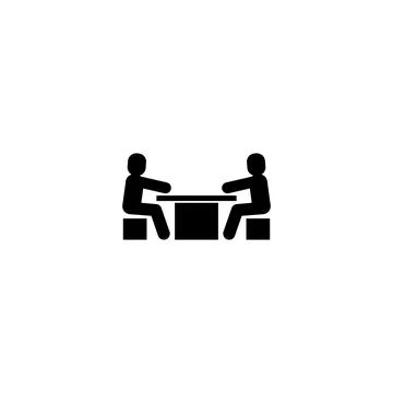 Two figures engaged in a strategic table game, illustrating the concept of .. Stock Illustration