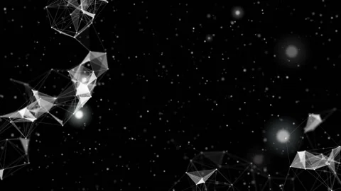 Two figures in opposite corners interact. Flickering space. Depth of field Stock Footage 96147617