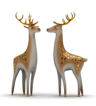 Two figurines of deers Stock Illustration
