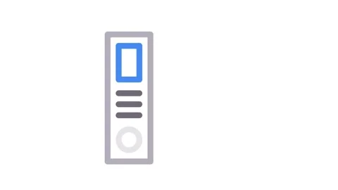 Two file folders featuring blue and black icons, representing different cat.. Video stock 335012038