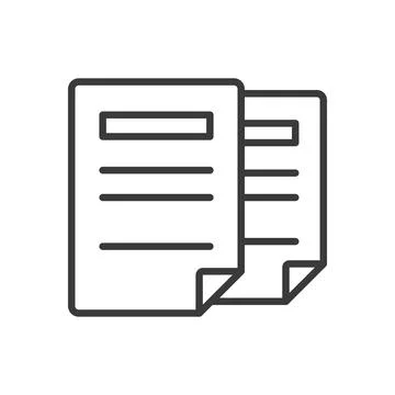 Two files, in line design. Files, documents, data, double, folder, paperwork Stock Illustration