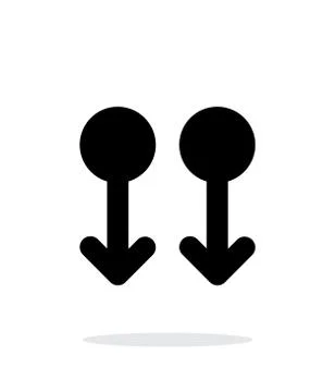 Two Finger drag down gesture abstract icon. Stock Illustration