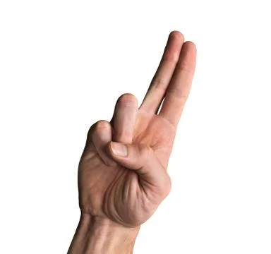 Two Finger Salute Stock Photos