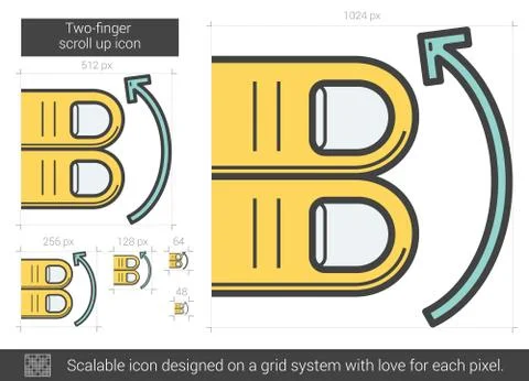 Two-finger scroll up line icon イラスト素材