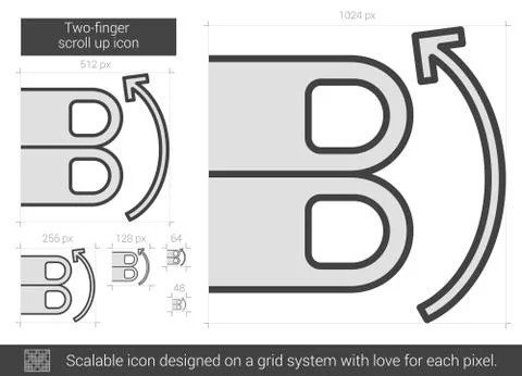 Two-finger scroll up line icon イラスト素材