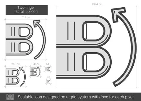Two-finger scroll up line icon イラスト素材