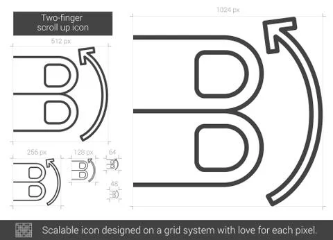 Two-finger scroll up line icon. イラスト素材