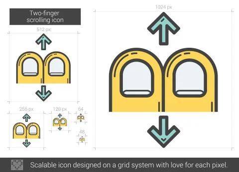 Two-finger scrolling line icon イラスト素材