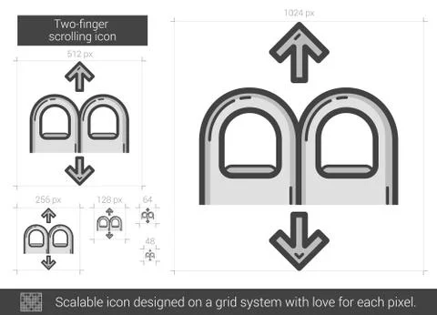 Two-finger scrolling line icon イラスト素材