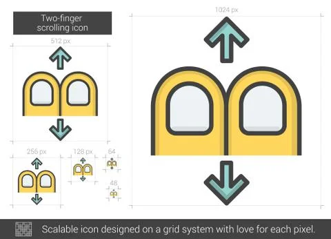 Two-finger scrolling line icon イラスト素材
