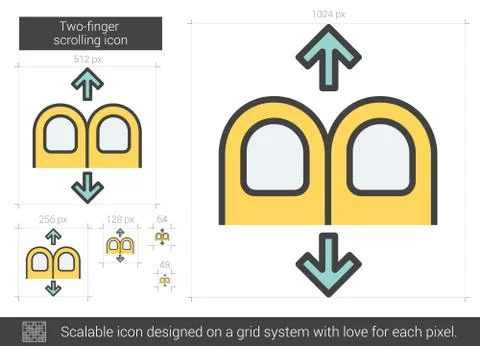Two-finger scrolling line icon イラスト素材