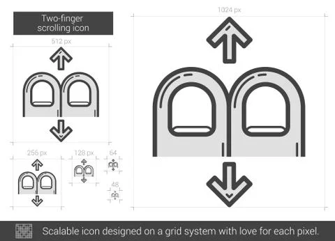 Two-finger scrolling line icon イラスト素材