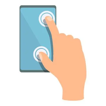 Two finger touch smartphone icon cartoon vector. Phone screen Stock Illustration