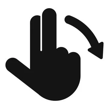 Two fingers scrolling down gesture on touchscreen device Illustrazione stock