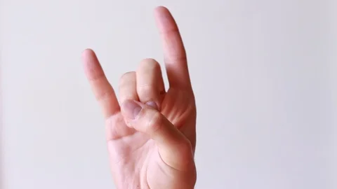 Two fingers up. Victory gesture 動画素材 89931819