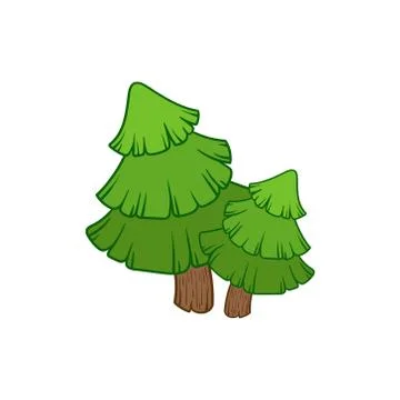 Two Fir Trees 스톡 일러스트