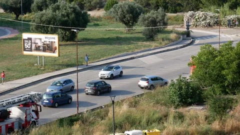 Two fire brigade vehicles return to base after a rescue Stock-Footage 245308331