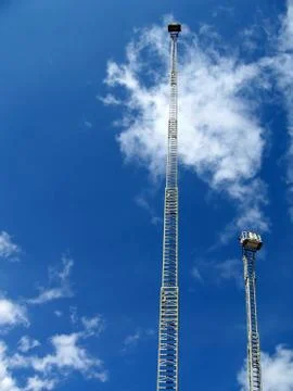 Two fire ladders Stock Photos