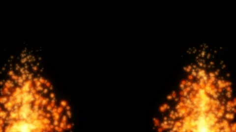 Two fires at the corners of the screen.Atmospheric particle billow dust elements Stock Footage 98979786