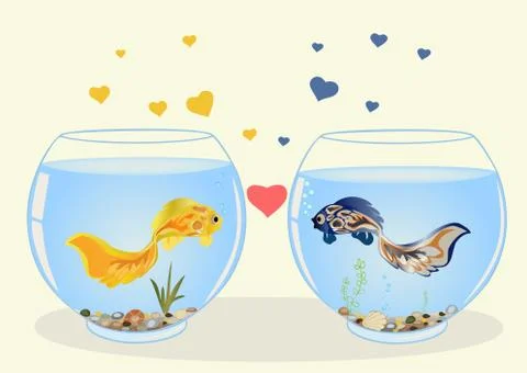 Two fish in love Stock Illustration