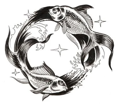 Two fishes Stock Illustration