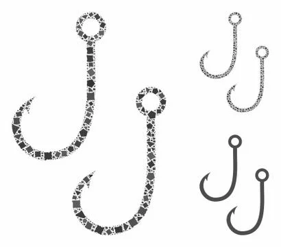 Two fishing hooks Composition Icon of Raggy Elements イラスト素材